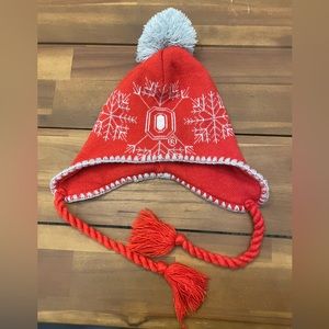 Knit Ohio state winter hat